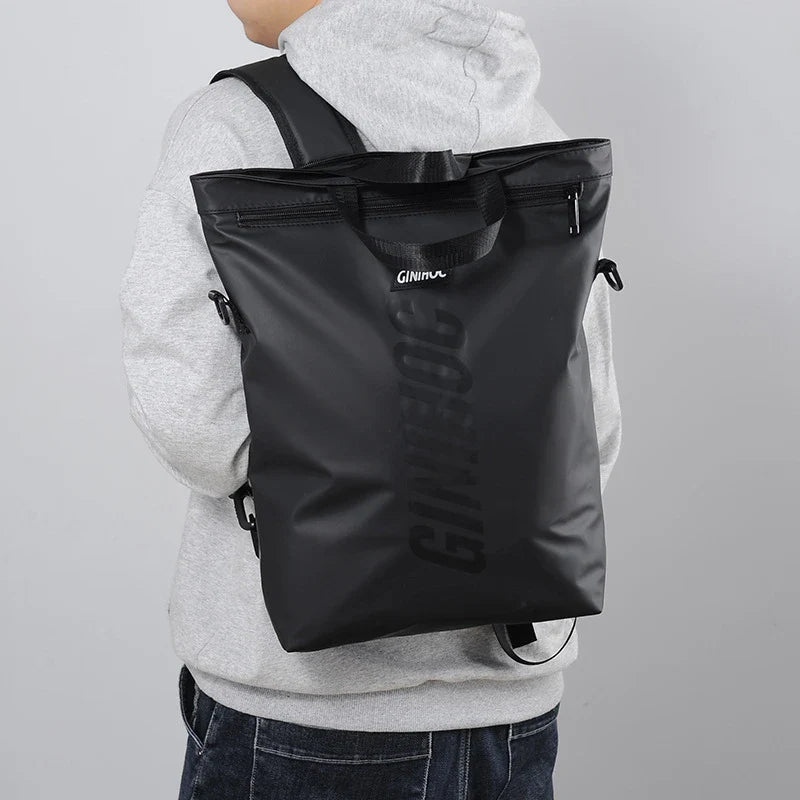 Versatile Oxford cloth backpack with square vertical design, double-strap, and hard-wearing handle for everyday use and adventures in New Zealand