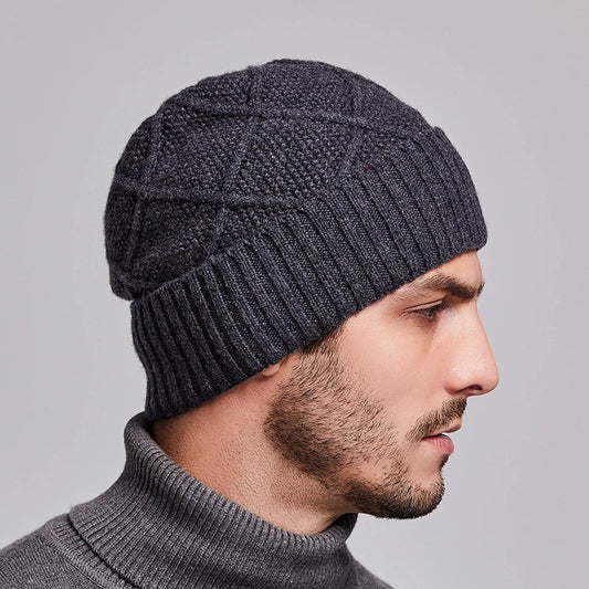 Premium knitted hat with concave stripe pattern, designed for outdoor adventures in New Zealand