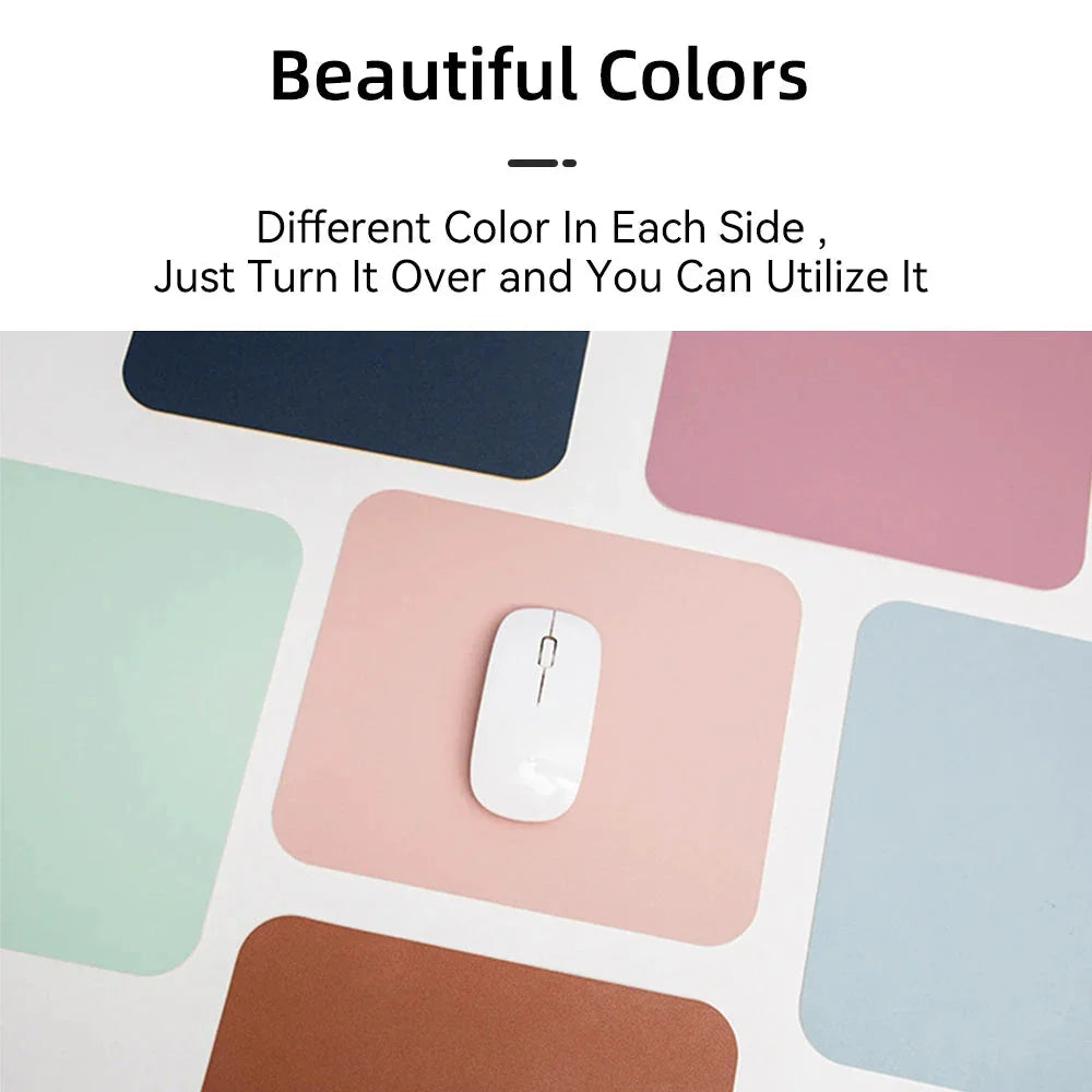 Colorful double-sided waterproof mouse pad with vibrant pink and silver design, perfect for enhancing Kiwi workspaces