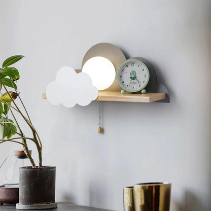 Whimsical cloud and moon-shaped wall lamp with a pull switch for easy operation, perfect for adding a touch of magic to Kiwi homes.