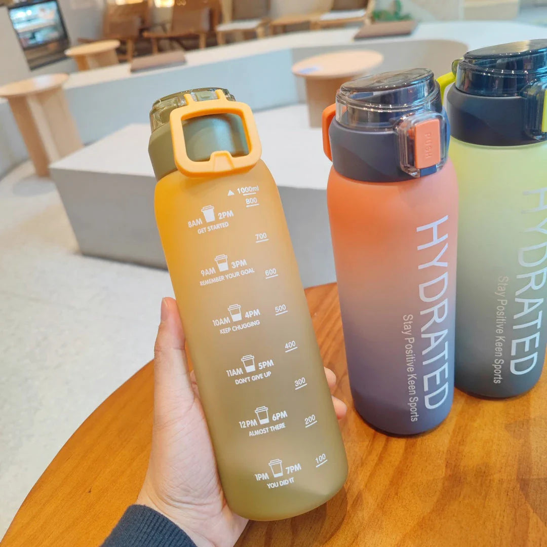 Large capacity gradient frosted water bottle with stylish design for active Kiwi lifestyle