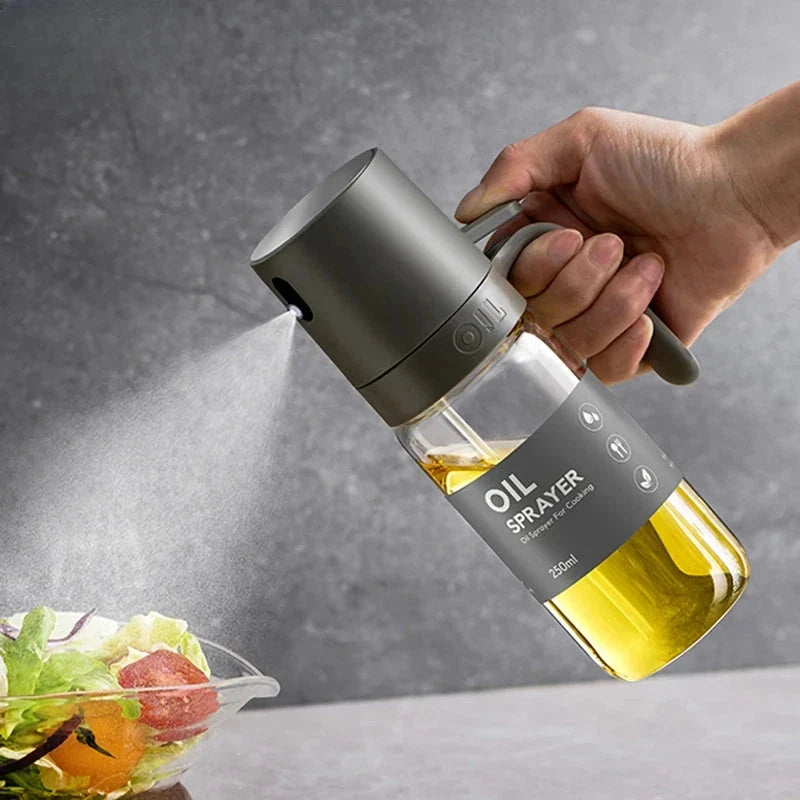 250ml high borosilicate glass oil spray bottle with ergonomic handle for precise and controlled oil misting