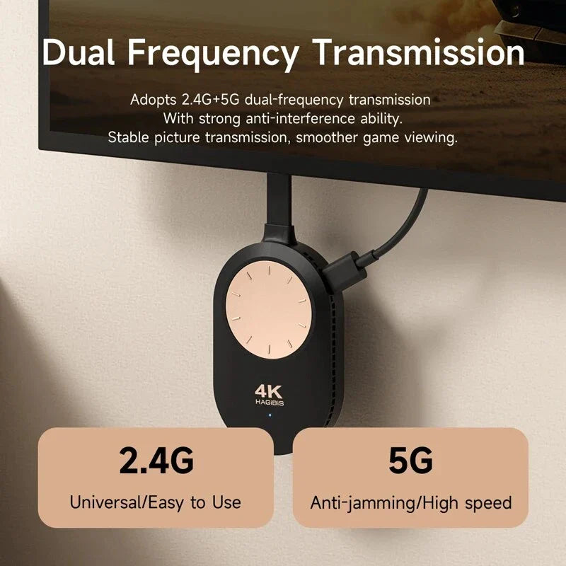 Wireless 4K HDMI display adapter for seamless screen mirroring and extended viewing experiences