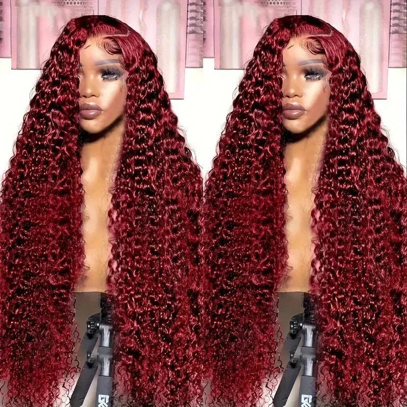 Stylish Wine Red Curly Hair Wig - Luxurious Synthetic Fibers, Vibrant Colour, and Natural Texture