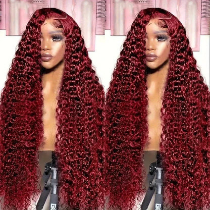 Stylish Wine Red Curly Hair Wig - Luxurious Synthetic Fibers, Vibrant Colour, and Natural Texture