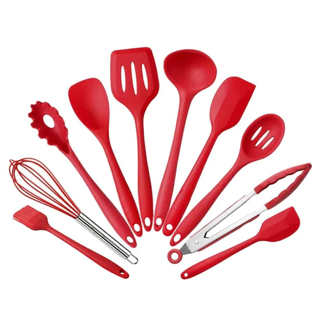 Comprehensive 10-piece silicone cookware set with heat-resistant, eco-friendly design for Kiwi kitchens