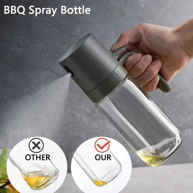 250ml high borosilicate glass oil spray bottle with ergonomic handle for precise and controlled oil misting