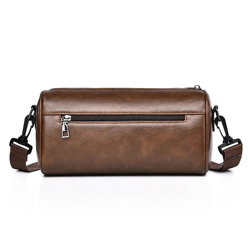 Versatile men's crossbody bag in black and brown colors with adjustable strap and multiple compartments for everyday use