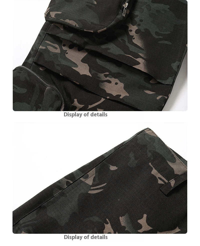 Kiwi-friendly camouflage trousers with multiple pockets for convenient storage and a relaxed wide-leg silhouette for all-day comfort.