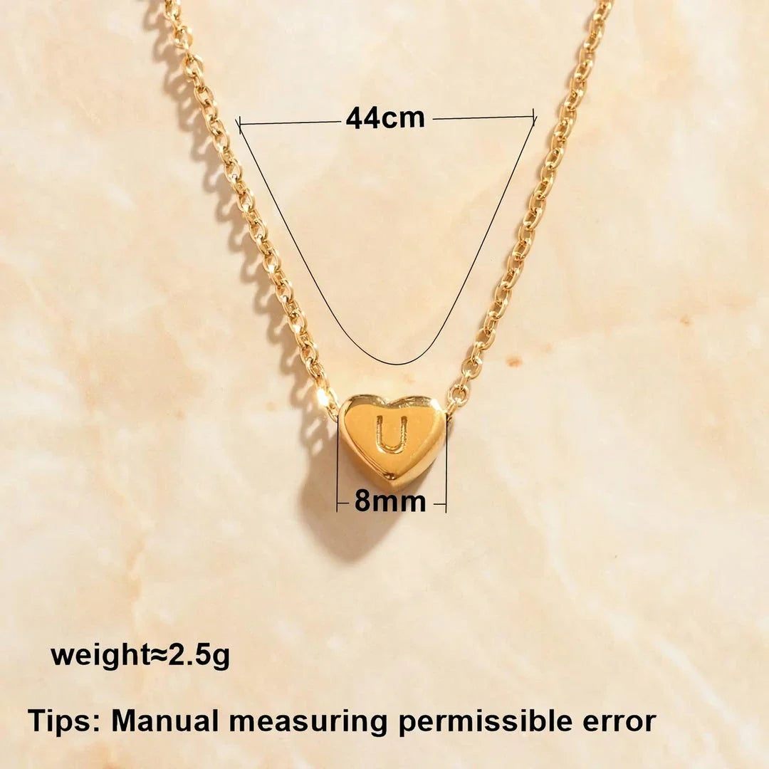 Elegant 18K gold-plated necklace with a love letter-inspired pendant design