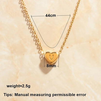 Elegant 18K gold-plated necklace with a love letter-inspired pendant design