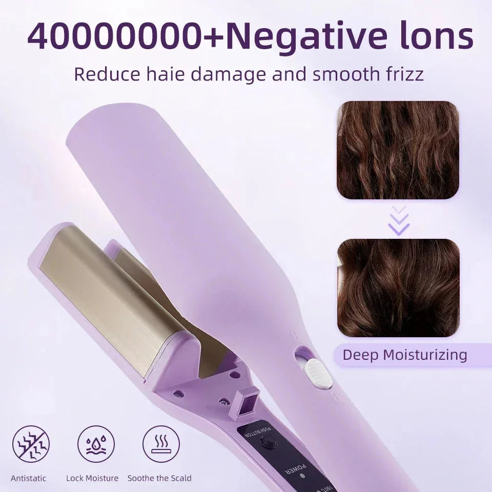 32mm Ion-Powered Ceramic Curling Iron with Negative Ion Technology for Frizz Control, Fast Heating, and Dual Voltage Versatility