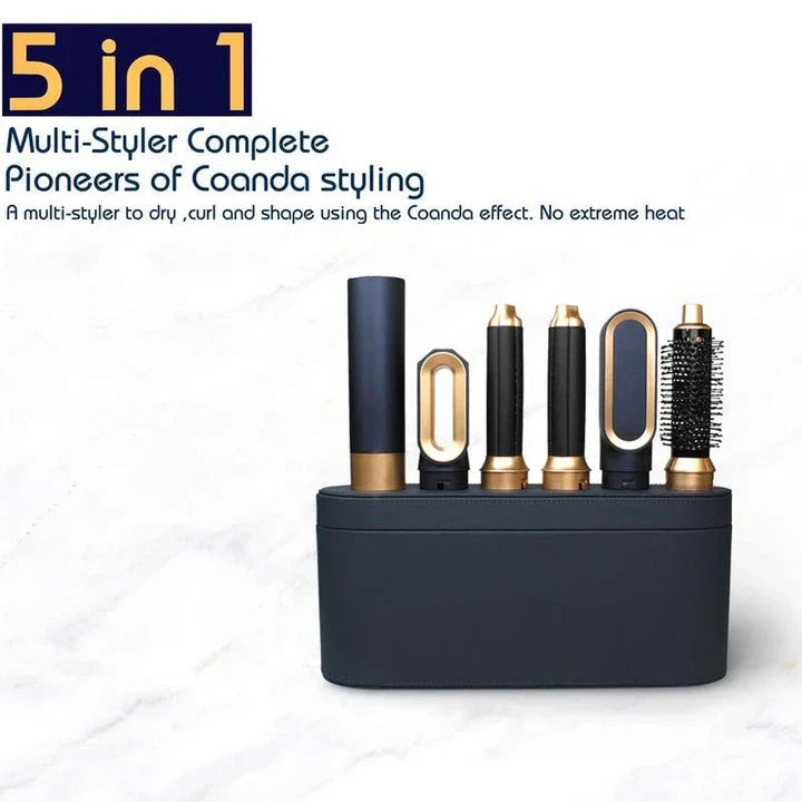 Versatile 5-in-1 Hair Styler with curling iron, straightener, and hair dryer functions for salon-quality hairstyles