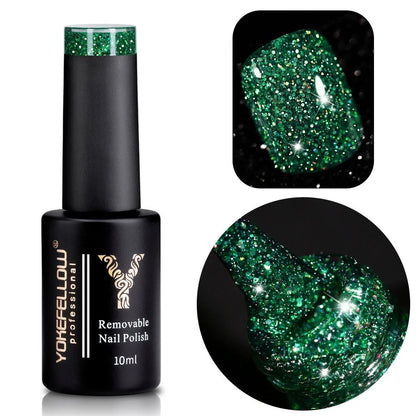 Sparkling 10ML Reflective Glitter Gel Nail Polish in Blue Color for Kiwi Glamour