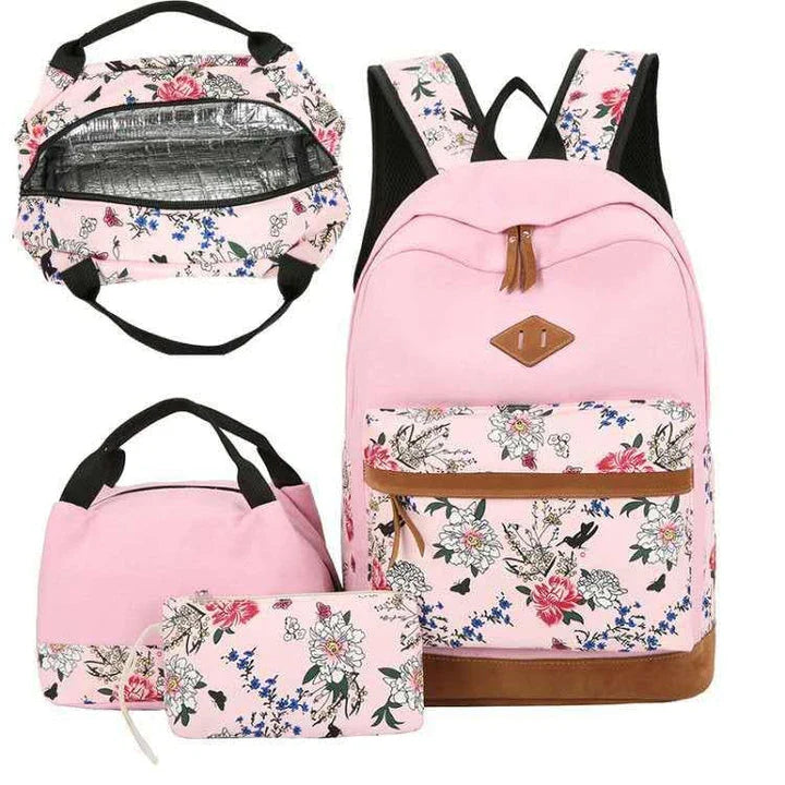 Stylish Kōwhai-inspired backpack with floral accents, perfect for Kiwi adventures