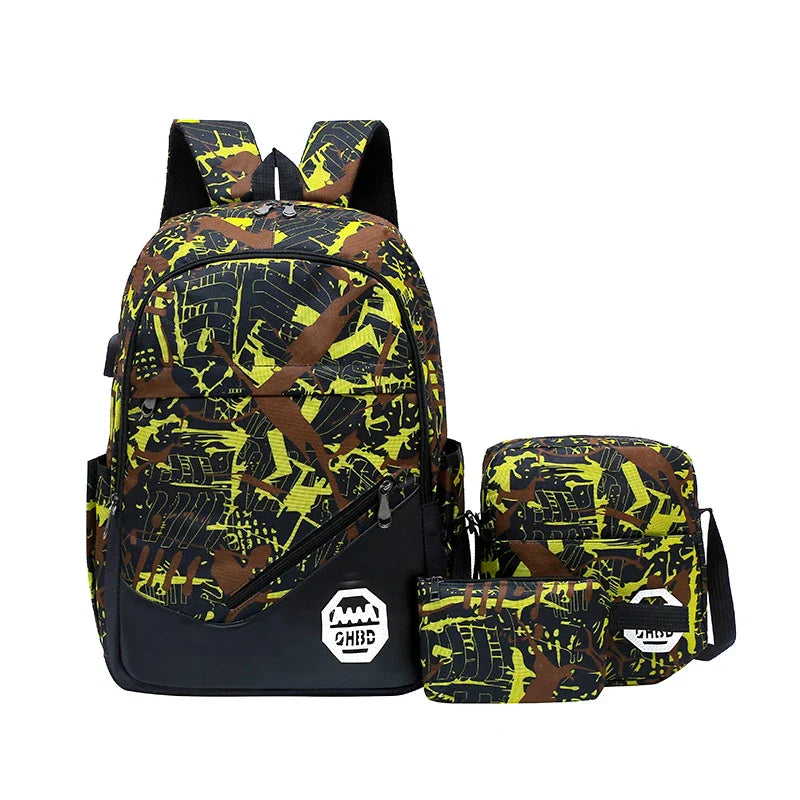 Stylish three-in-one backpack made of durable nylon with multiple compartments and comfortable padded straps, available in various Kiwi-friendly colours