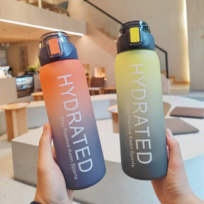 Large capacity gradient frosted water bottle with stylish design for active Kiwi lifestyle