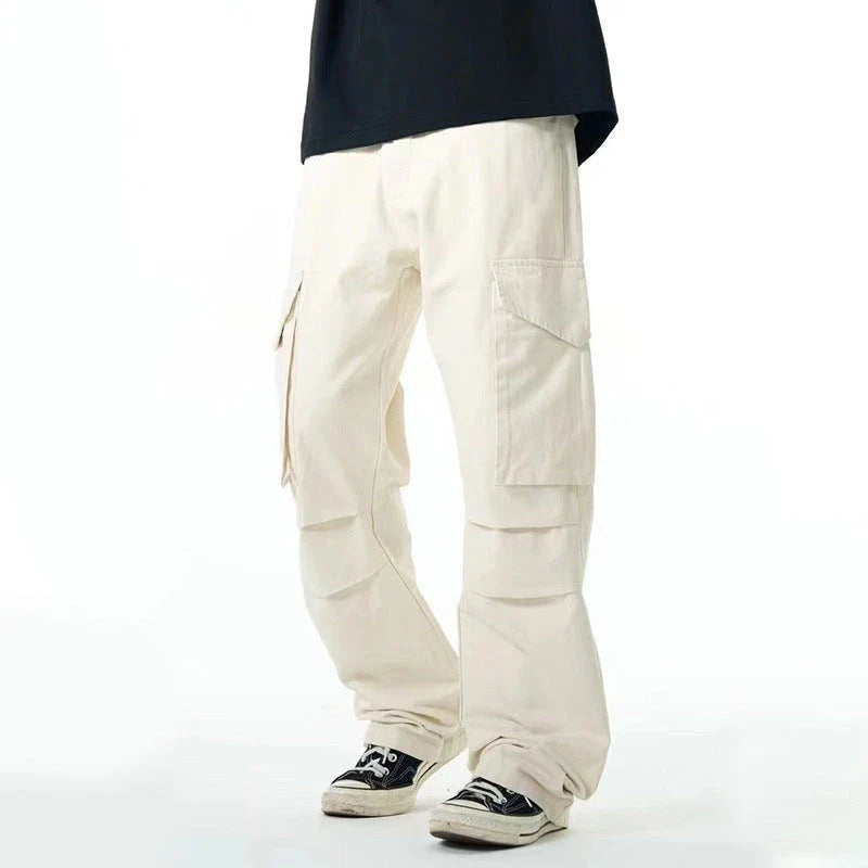 Men's Kiwi-inspired overalls with three-dimensional design, large pockets, and pleated legs for a relaxed, comfortable fit