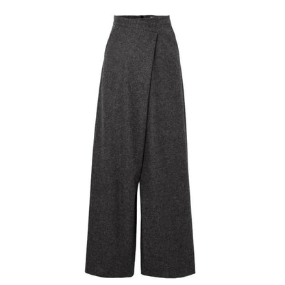 Chic high-waisted woollen wide-leg pants in various sizes for Kiwi women, offering comfort, style, and versatility for the winter season.