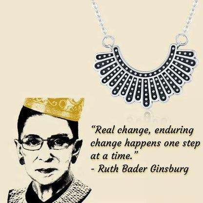 The Iconic Dissenting Collar Necklace, a premium 925 sterling silver tribute to the legacy of Justice Ruth Bader Ginsburg