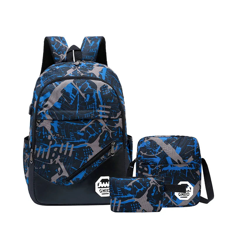 Stylish three-in-one backpack made of durable nylon with multiple compartments and comfortable padded straps, available in various Kiwi-friendly colours