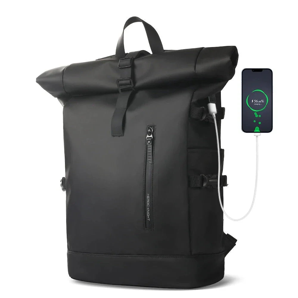 Sleek and weatherproof laptop backpack with adjustable capacity, USB charging, and anti-theft features for the active Kiwi lifestyle