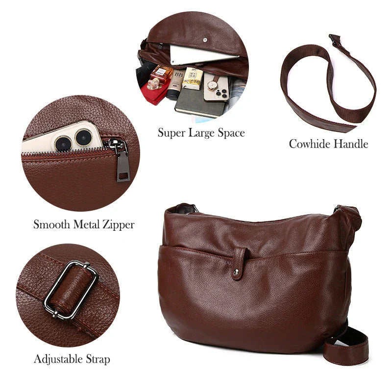 Shopprimex NZ Timeless Kiwi Leather Crossbody Hobo Bag - Built to Last