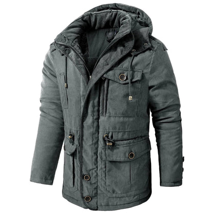 A warm, fleece-lined puffer coat in a variety of colors, designed for men to stay cozy and protected in the New Zealand winter.