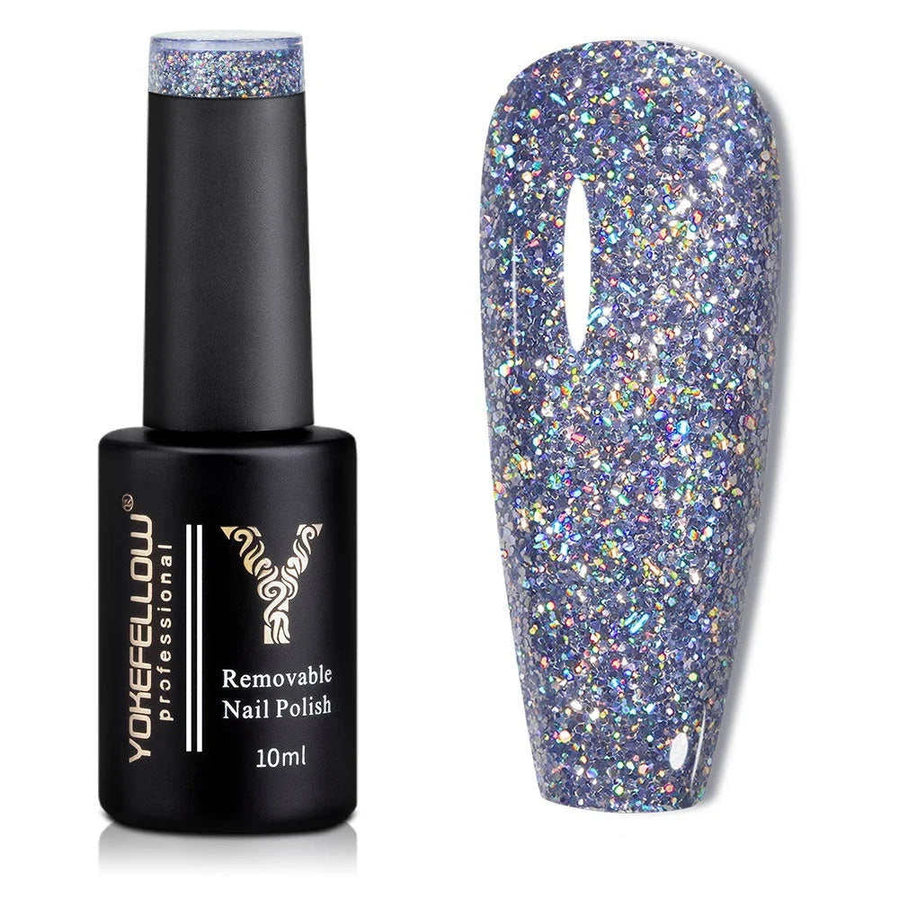 Sparkling 10ML Reflective Glitter Gel Nail Polish in Blue Color for Kiwi Glamour