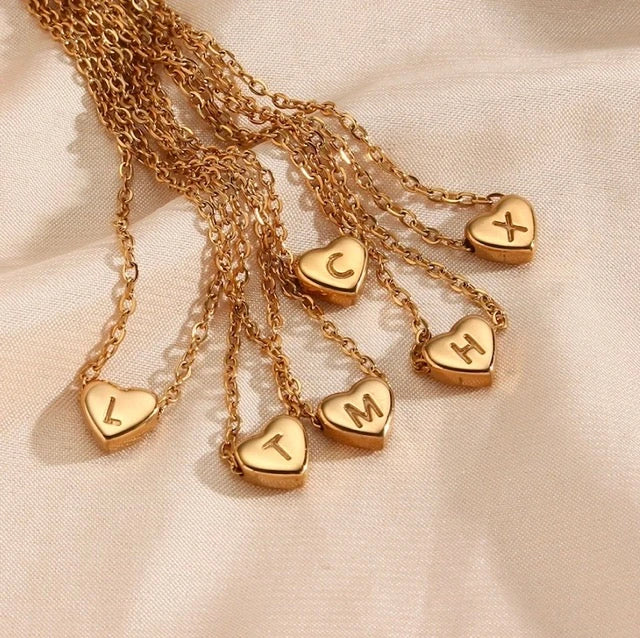 Elegant 18K gold-plated necklace with a love letter-inspired pendant design