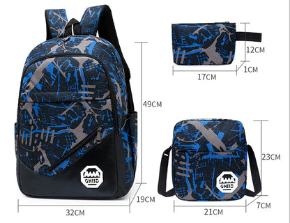 Stylish three-in-one backpack made of durable nylon with multiple compartments and comfortable padded straps, available in various Kiwi-friendly colours