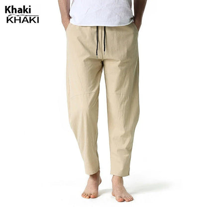 Kiwi-made casual trousers in a linen-cotton blend, featuring a relaxed, straight-leg fit and a variety of classic Kiwi colours.