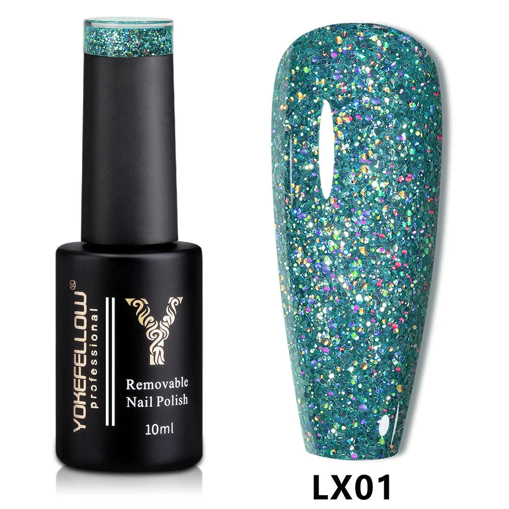 Sparkling 10ML Reflective Glitter Gel Nail Polish in Blue Color for Kiwi Glamour