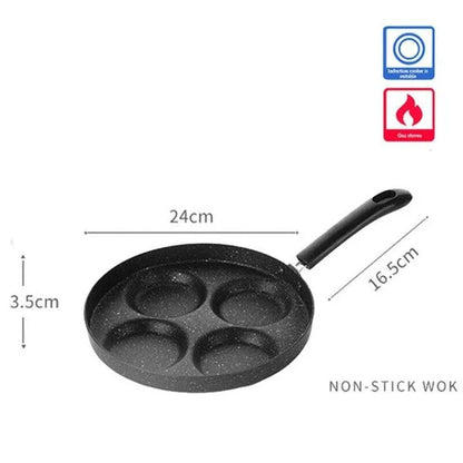 Versatile 4-in-1 Non-Stick Frying Pan Set with Aluminium Alloy Construction and Easy-Release Non-Stick Coating