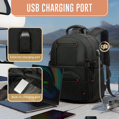 Versatile Business Travel Laptop Backpack with Spacious Capacity, Anti-Theft Design, USB Charging Port, and Water-Resistant Nylon Construction