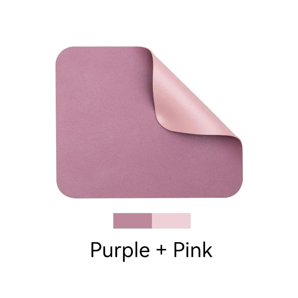 Colorful double-sided waterproof mouse pad with vibrant pink and silver design, perfect for enhancing Kiwi workspaces