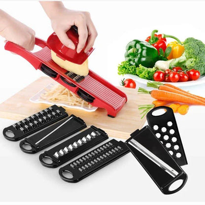 Adjustable stainless steel veggie grater with plastic frame, perfect for Kiwi kitchens