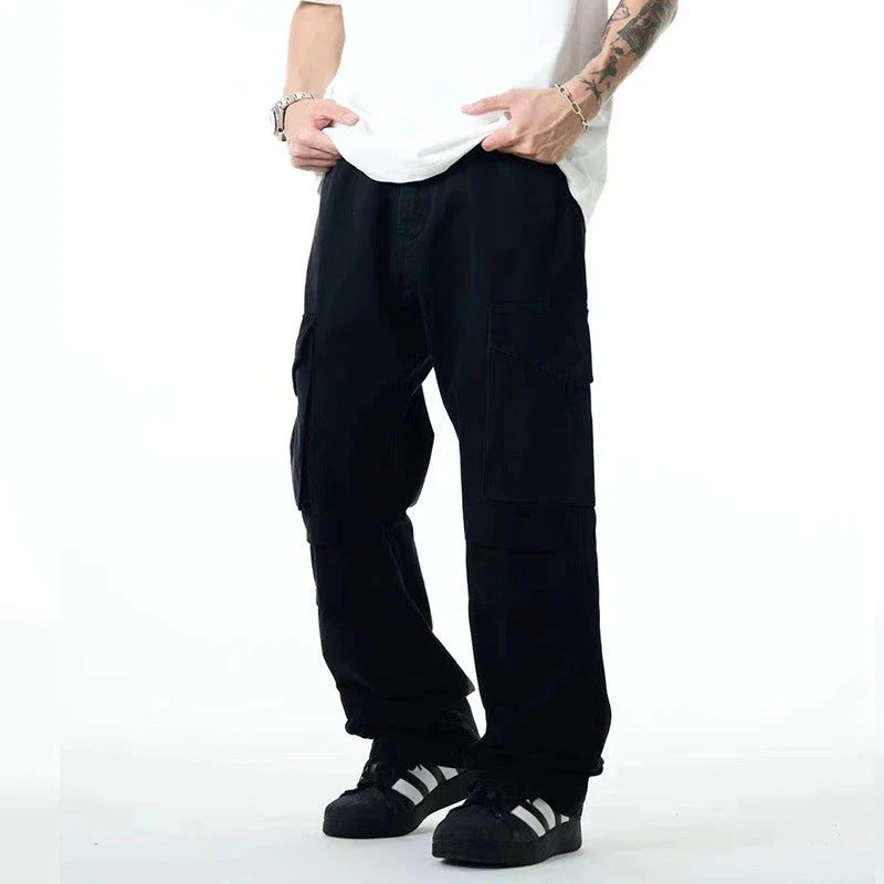 Men's Kiwi-inspired overalls with three-dimensional design, large pockets, and pleated legs for a relaxed, comfortable fit