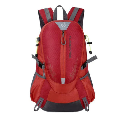 A versatile outdoor backpack made of waterproof nylon, featuring a dedicated laptop compartment, breathable mesh back panel, and adjustable straps for comfort and organization.