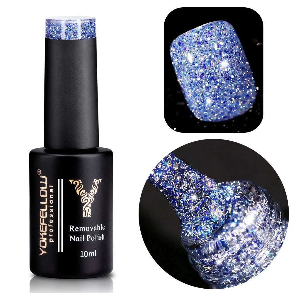 Sparkling 10ML Reflective Glitter Gel Nail Polish in Blue Color for Kiwi Glamour