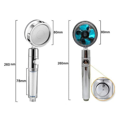 360° rotating high-pressure water-saving shower head with convenient on/off switch, suitable for low water pressure in New Zealand homes, RVs, and boats