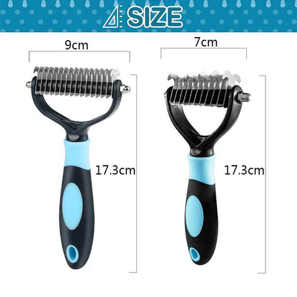 Professional stainless steel dog grooming comb with ergonomic design for removing loose hair, debris, and tangles from your pup's coat