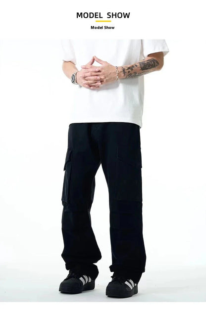 Men's Kiwi-inspired overalls with three-dimensional design, large pockets, and pleated legs for a relaxed, comfortable fit