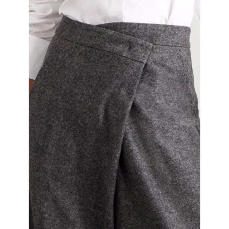 Chic high-waisted woollen wide-leg pants in various sizes for Kiwi women, offering comfort, style, and versatility for the winter season.