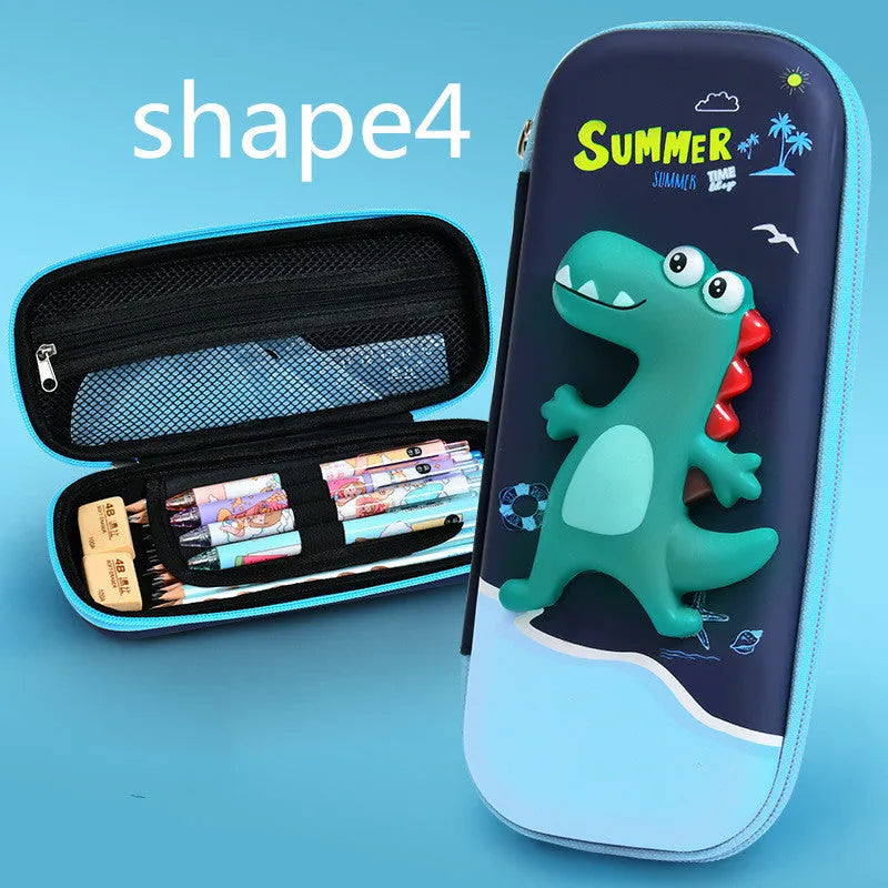 3D decompression pencil case EVA material square design cartoon pattern