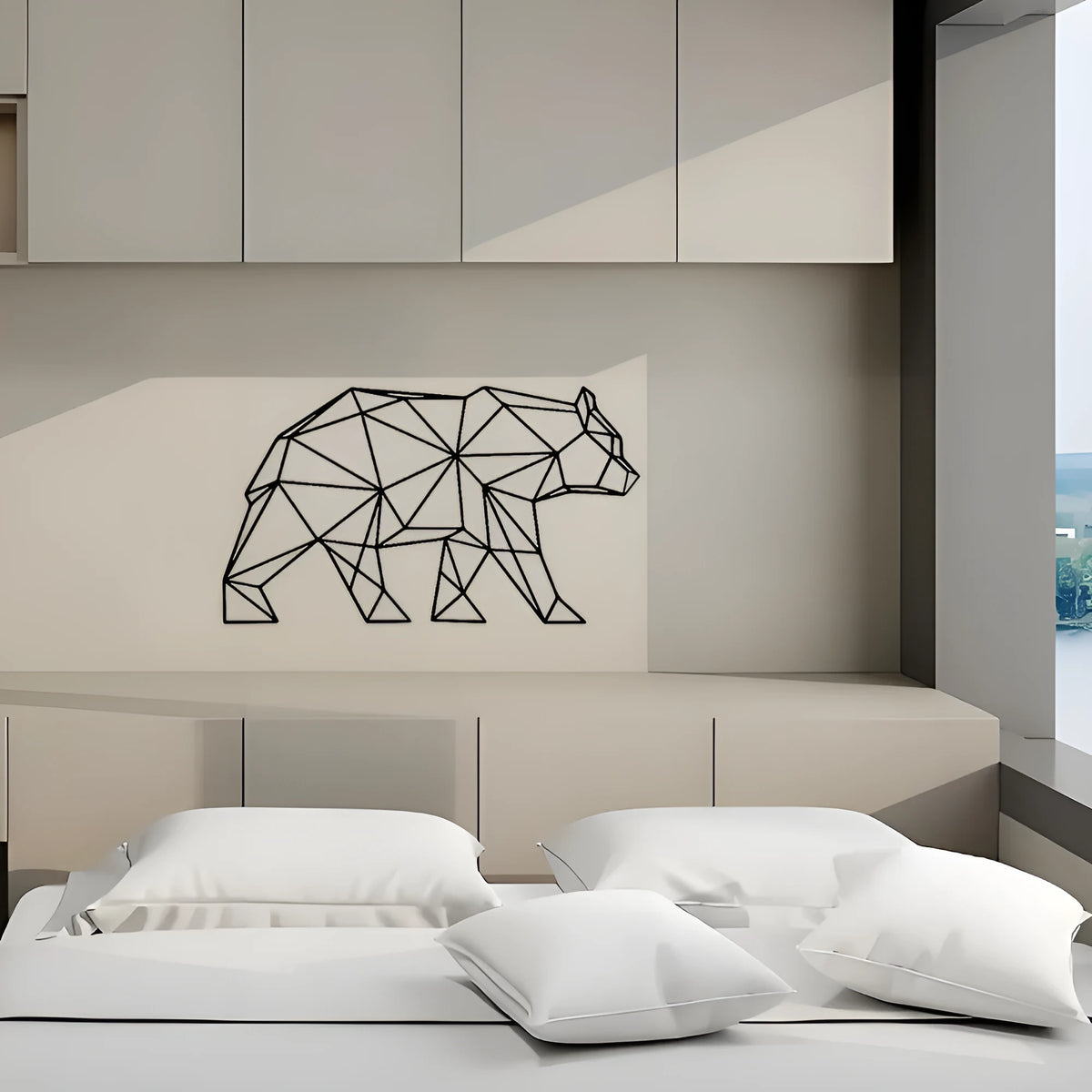 Polar bear silhouette iron wall hanging decoration in KY-A33 line bear Chinese style