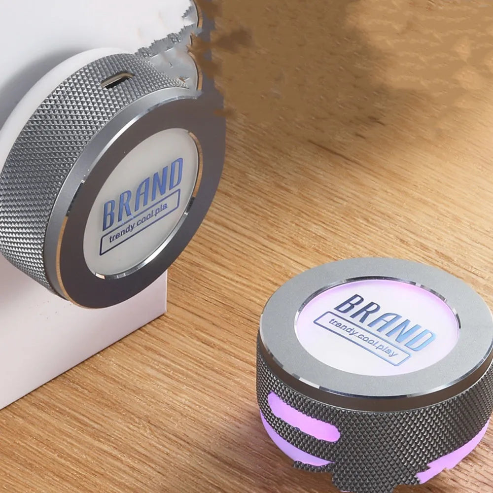 Silver bone conduction TWS Bluetooth speaker with RGB lighting and waterproof design