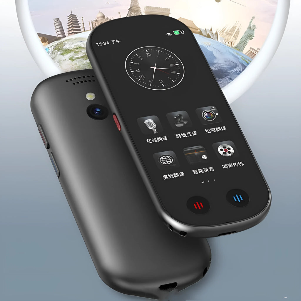 Black business simultaneous interpretation translator with lanyard for international meetings
