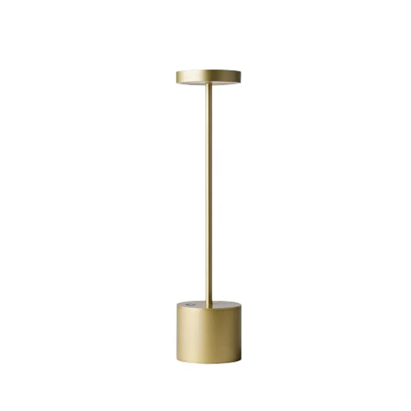 Rechargeable aluminium LED desk lamp with touch dimming in metallic colours
