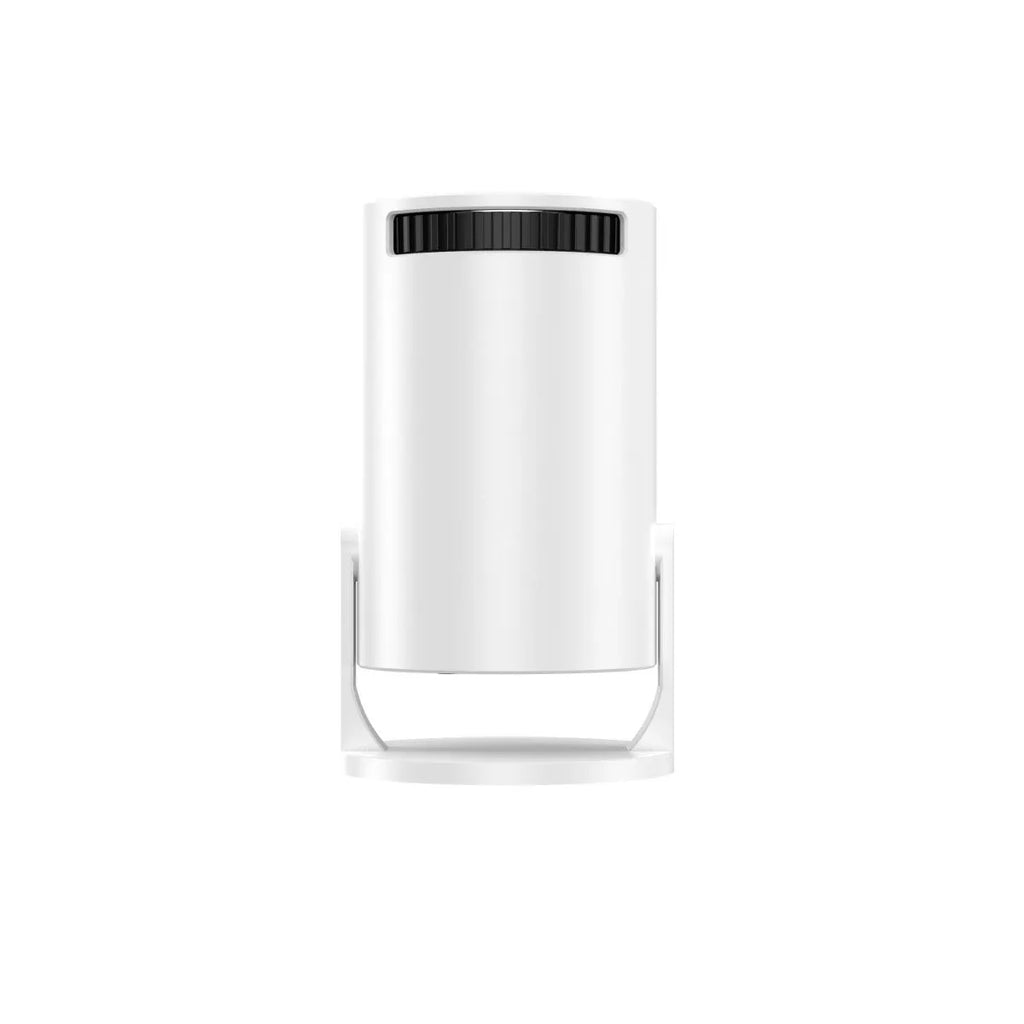 White mini wireless portable projector with HD 1080p resolution for home use